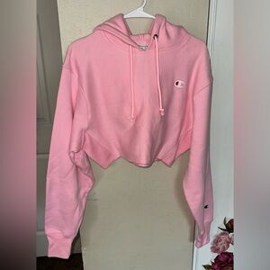 Champion Light Pink Cropped Hoodie